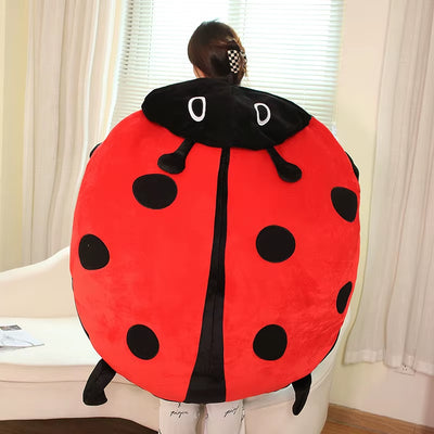 Hot Sale Interesting Wearable Ladybug Shell Funny Party Cosplay Doll Stuffed Soft Plush Sleeping Pillow Bed Cushion Game Gift