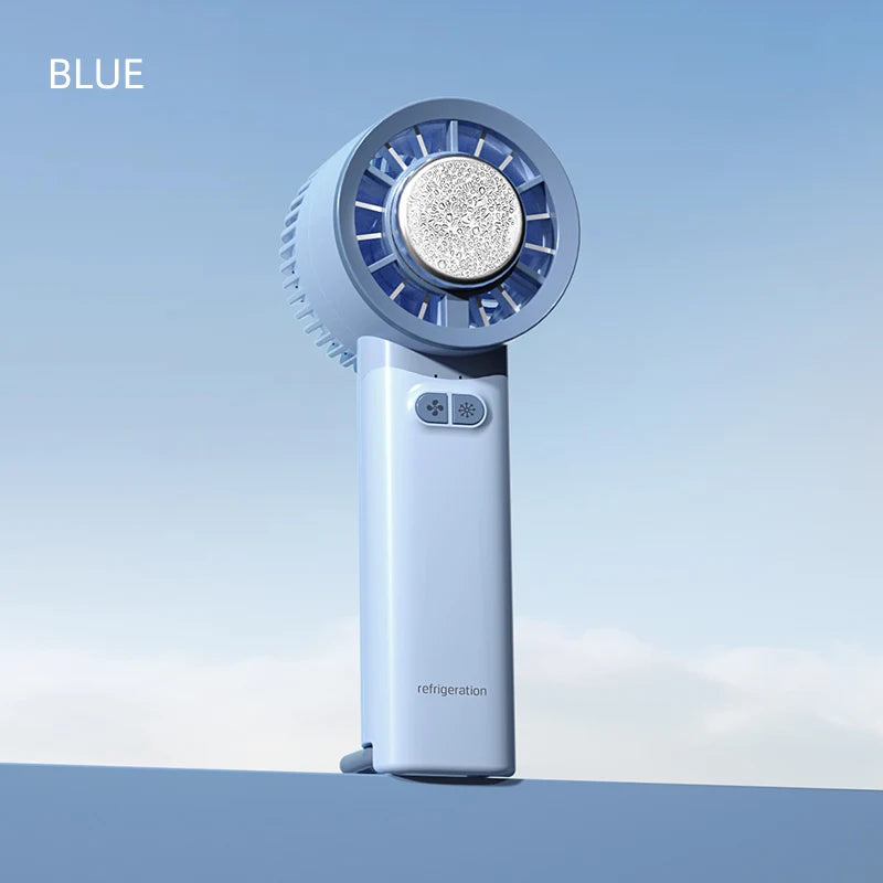 Portable Handheld Fan Mini USB Rechargeable Turbo Fan 3 Wind Speeds Adjustable Fan Small Personal Ice Cooling Electric Fan