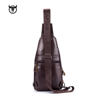 Famous Brand Genuine Leather Men Messenger Bag Casual Crossbody Bag Fashion Men'S Handbag Men Chest Bag Male Shoulder Bag