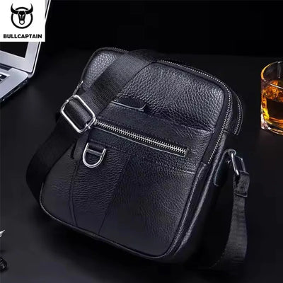 Mens Leather Messenger Bag Retro Shoulder Bags Small Crossbody Bags Purses Casual Sling Pack for Travel Handbag
