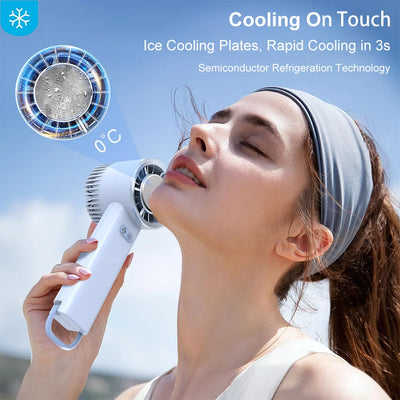 Portable Handheld Fan Mini USB Rechargeable Turbo Fan 3 Wind Speeds Adjustable Fan Small Personal Ice Cooling Electric Fan