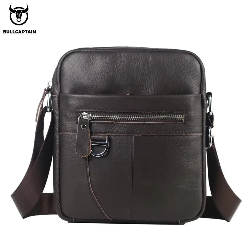 Mens Leather Messenger Bag Retro Shoulder Bags Small Crossbody Bags Purses Casual Sling Pack for Travel Handbag
