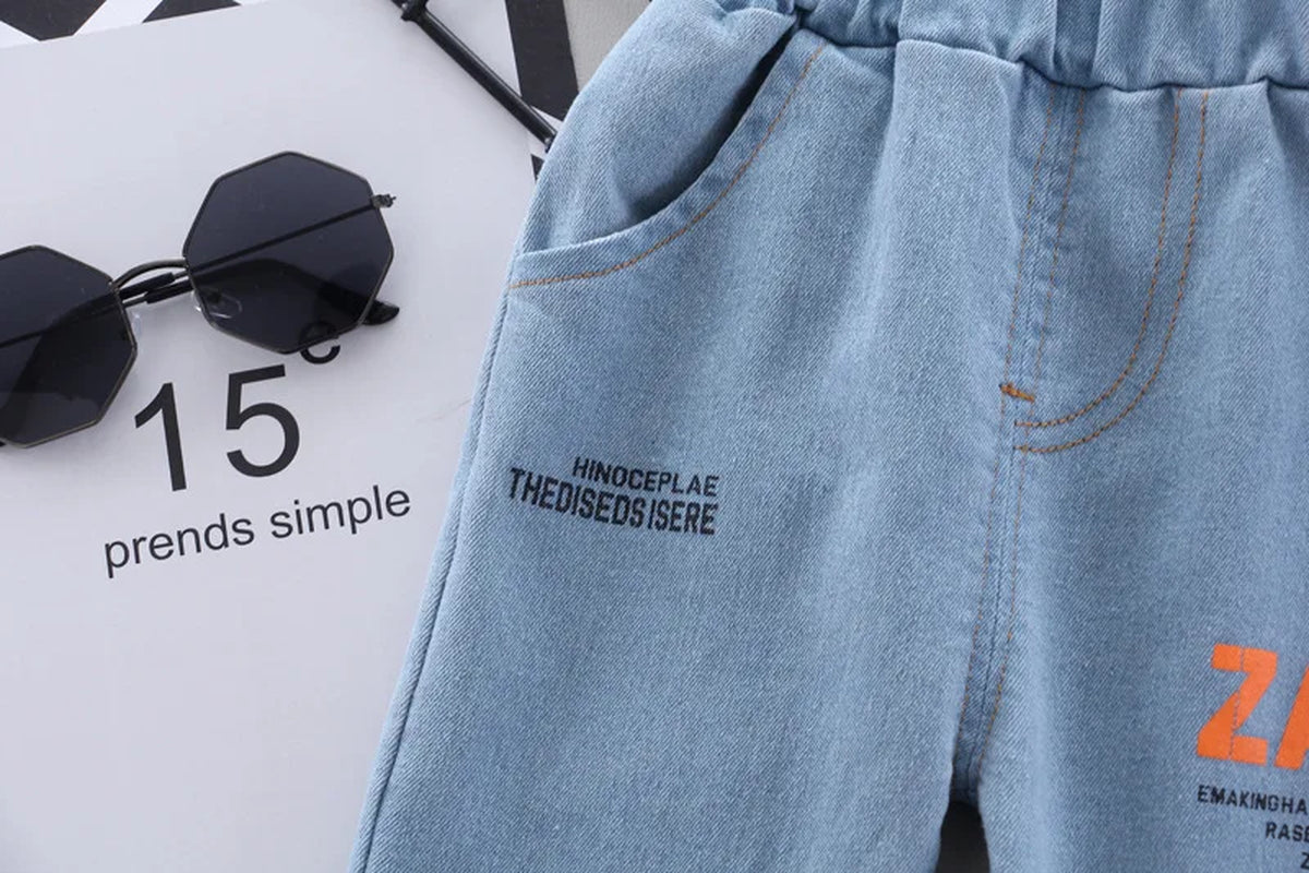 2025 Casual Kids Children'S Clothing Girl Autumn Clothing My Boy Birthday Gift Toddler Boy Children'S Clothes Plaid Shirt + Jean