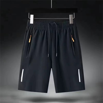 Men'S Summer Ultra-Thin Ice Silk Beach Casual Shorts Jogging Sport Quick Dry Male Zipper Loose Gym Sports Short Pants Sweatpant