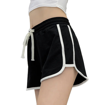 Fashion Summer Casual Shorts Woman Stretch Elastic Waist Booty Shorts Female Black White Loose Beach Sexy Shorts S-XXL