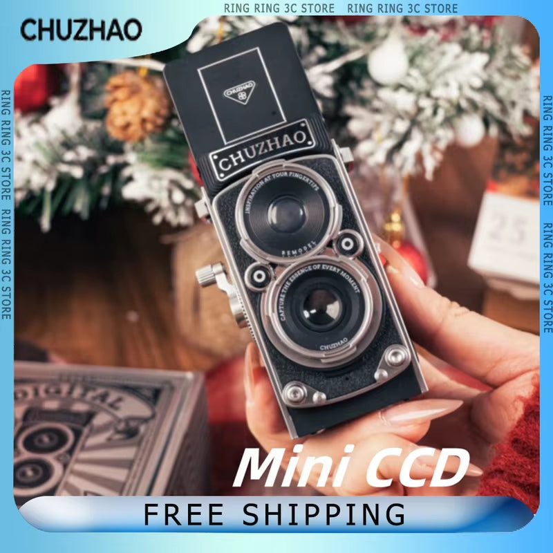 Mini CCD Shoot Cameras Dual Reflex Digital Camera Retro High-Definition Mini Camera Travel Portable Small Camer Customized CCD