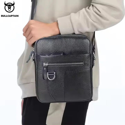 Mens Leather Messenger Bag Retro Shoulder Bags Small Crossbody Bags Purses Casual Sling Pack for Travel Handbag