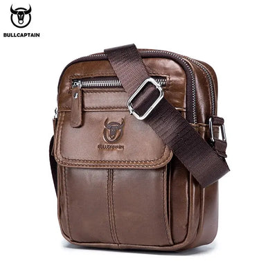 Mens Leather Messenger Bag Retro Shoulder Bags Small Crossbody Bags Purses Casual Sling Pack for Travel Handbag