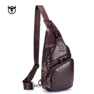 Famous Brand Genuine Leather Men Messenger Bag Casual Crossbody Bag Fashion Men'S Handbag Men Chest Bag Male Shoulder Bag